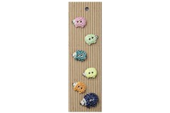 Handmade Hedgehog Buttons, Multicolour, 25mm (pack of 5)