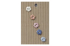 Handmade Mini Flower Shape Glazed Buttons, Pastel,10mm (pack of 5)