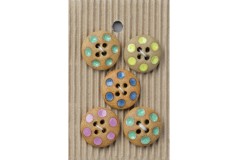 Handmade Round Spotty Buttons, Pastel, 20mm (pack of 5)