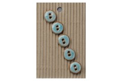 Handmade Small Round Glazed Buttons, Turquoise, 14mm (pack of 5)