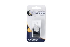 Korbond - Thread Twin Pack, Polyester, Black & White, 100m (pack of 2)