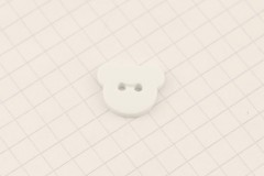 King Cole BT320 - 'Cherished' - Teddy Button, 2 Hole, White, 15mm