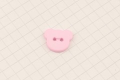King Cole BT321 - 'Cherished' - Teddy Button, 2 Hole, Pink, 15mm