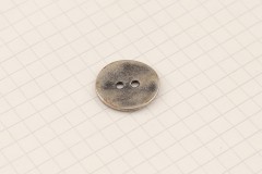 King Cole BT350 - 'Shine' - Metal Button, 2 Hole, Old Silver, 18mm