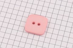 King Cole BT471 - 'Cottonsoft' - Square Button, Plastic, 2 Hole, Pastel Pink, 36 ligne, 23mm