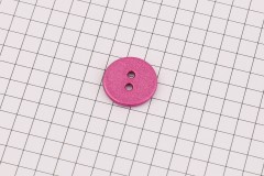 King Cole BT504 - 'Fjord' - Round Button, Glitter Plastic, 2 Hole, Bright Pink, 24 ligne, 15mm
