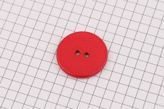 King Cole BT517 - 'Fjord' - Round Button, Glitter Plastic, 2 Hole, Red, 40 ligne, 25mm