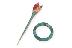 KnitPro Flora Symfonie Shawl Pin with Brooch - Wood - Lily