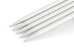 KnitPro Basix Double Point Knitting Needles - Aluminium - 15cm (4.50mm)