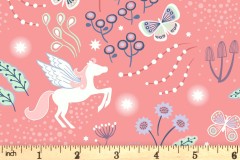 Lewis and Irene - Fairy Nights - Unicorn Meadow - Peachy Pink with Glow in the Dark (A405.2)