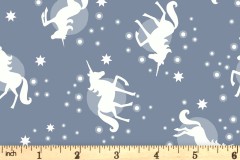 Lewis and Irene - Fairy Nights - Unicorn Spots - Dusky Blue with Glow in the Dark (A407.2)
