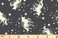 Lewis and Irene - Fairy Nights - Unicorn Spots - Black with Glow in the Dark (A407.3)
