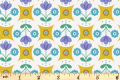 Lewis and Irene - Flower Child - Fab Floral Circles - Yellow (A438.1)