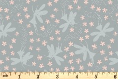 Lewis and Irene - Fairy Clocks - Floral Fairies - Light Grey with Silver Metallic (A507.2)