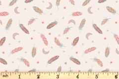 Lewis and Irene - Enchanted - Feathers and Stars - Cream with Copper Metallic (A545.1)
