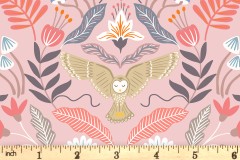 Lewis and Irene - Enchanted - Enchanted Owl - Pink with Copper Metallic (A547.1)