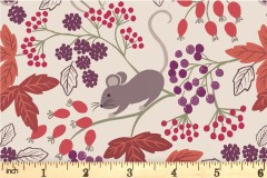 Lewis and Irene - Autumn Fields Reloved - Mice with Berries - Cream (A676.1)