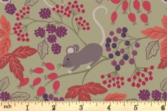 Lewis and Irene - Autumn Fields Reloved - Mice with Berries - Country Green (A676.2)
