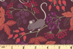 Lewis and Irene - Autumn Fields Reloved - Mice with Berries - Dark Berry (A676.3)