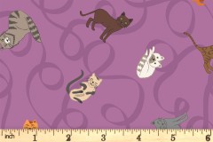 Lewis and Irene - Paws and Claws - Cats - Purple (A711.3)