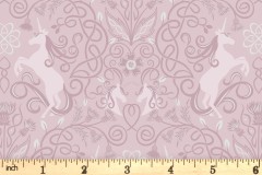Lewis and Irene - Celtic Faeries - Unicorn Silhouettes - Lilac with Silver Metallic (A733.3)