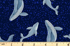 Lewis and Irene - Ocean Glow - Whales - Dark Blue with Glow in the Dark (A781.3)