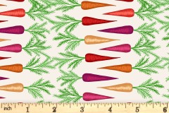 Lewis and Irene - The Kitchen Garden - Rainbow Carrot Stripe - Cream (A822.1)