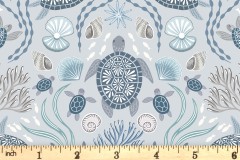 Lewis and Irene - Ocean Pearls - Sea Turtle Family - Light Mist with Pearlescent (A826.1)