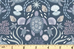 Lewis and Irene - Ocean Pearls - Sea Turtle Family - Dark Blue with Pearlescent (A826.3)