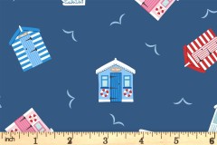 Lewis and Irene - Small Things Coastal - Beach Huts - Navy Blue (SM61.3)