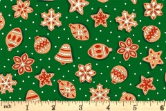 Liberty Fabrics - Festive Fair - Gingerbread Delight - Green (01667353/A)