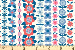 Liberty Fabrics - Carnaby - Soho Stripe - Blues and Reds (04775943/A)