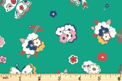 Liberty Fabrics - Carnaby - Fluttering Floral - Sea Green (04775944/B)
