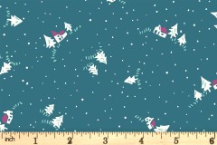Liberty Fabrics - A Woodland Christmas - Christmas Cottage - Blue (04776018/B)