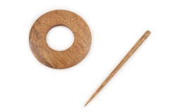 Lykke Handcrafted Mango Wood Shawl Pin - Circle