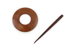 Lykke Handcrafted Rosewood Shawl Pin - Circle