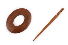 Lykke Handcrafted Rosewood Shawl Pin - Oval
