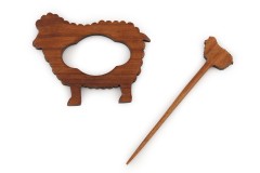 Lykke Handcrafted Rosewood Shawl Pin - Sheep