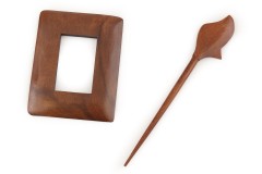 Lykke Handcrafted Rosewood Shawl Pin - Square