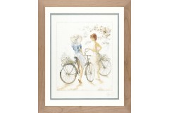 Lanarte - Girls on Bicycle (Cross Stitch Kit)