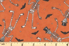 Moda - Ghostly Greetings - Dancing Skeletons - Pumpkin (56042-12)