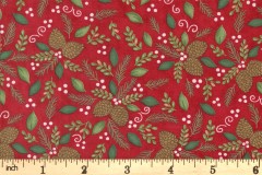 Moda - Woodland Winter - Pine Cones - Cardinal Red (56094-13)