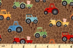 Makower - Fun on the Farm - Tractors - Brown (067/V)
