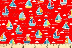 Makower - Pool Party - Boats - Red (2439/R)