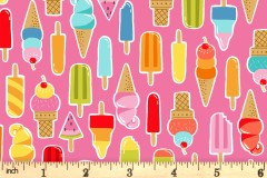 Makower - Pool Party - Lollies - Pink (2442/P)