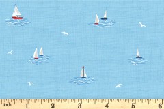 Makower - Nautical - Little Boats - Light Blue (2500/B3)
