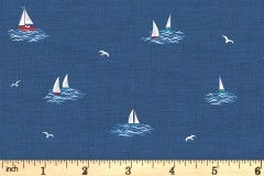Makower - Nautical - Little Boats - Dark Blue (2500/B8)