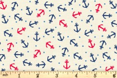 Makower - Nautical - Anchors - Cream (2501/Q)