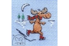 Mouseloft - Stitchlets for Christmas - Skating Moose (Cross Stitch Kit)