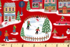 P&B Textiles - Christmas Miniatures 2 - Winter Village - Red (CHM24722)